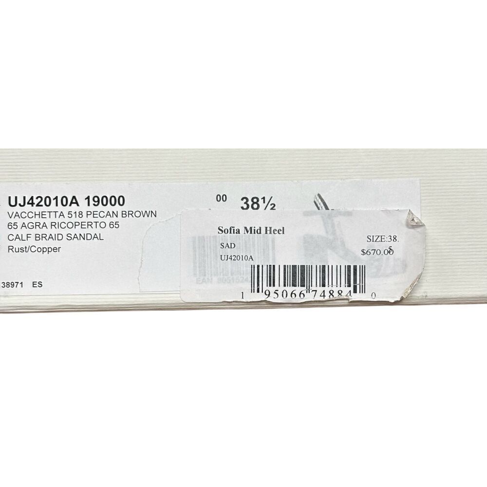 ULLA JOHNSON Sofia 70mm interwoven leather sandals NWB Size in Rust/Copper NWB S - Picture 5 of 9